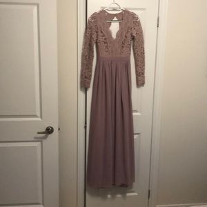 Long sleeve lace bodice dress